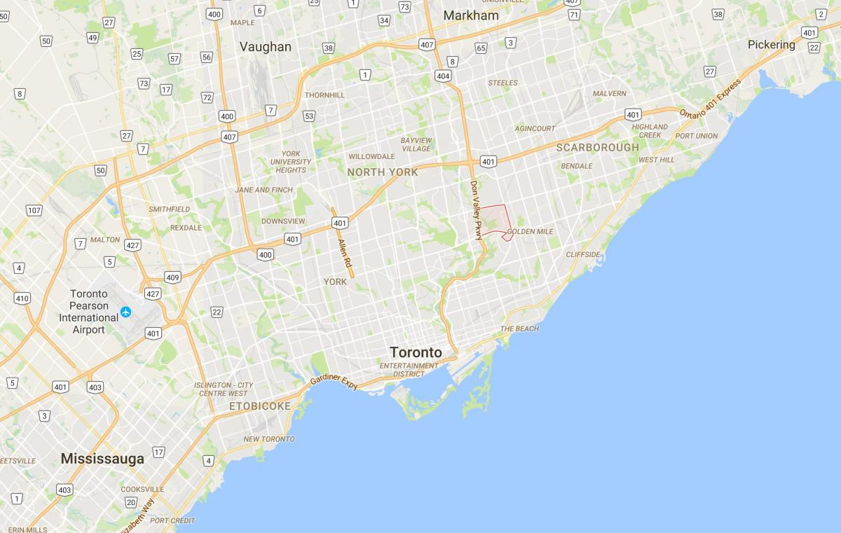 Kort af Victoria Þorpinu umdæmi Toronto