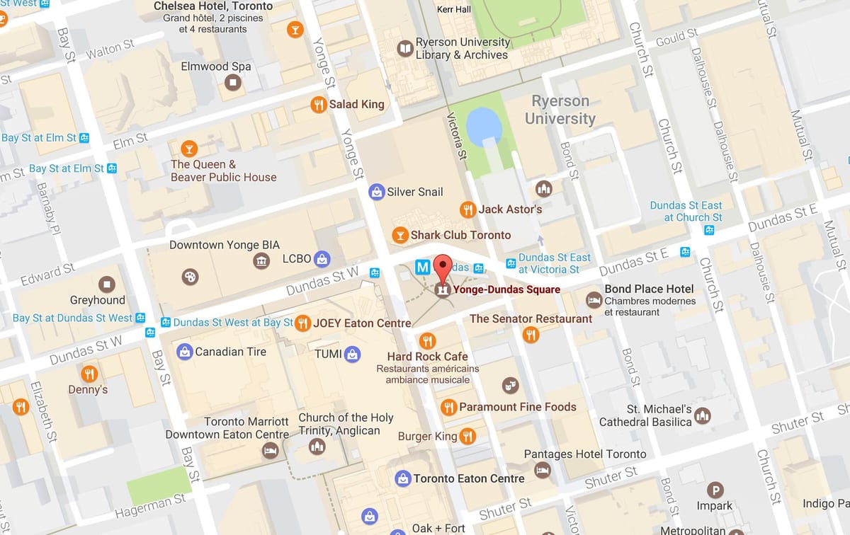 Kort af vingjarnlegt Fólk Toronto