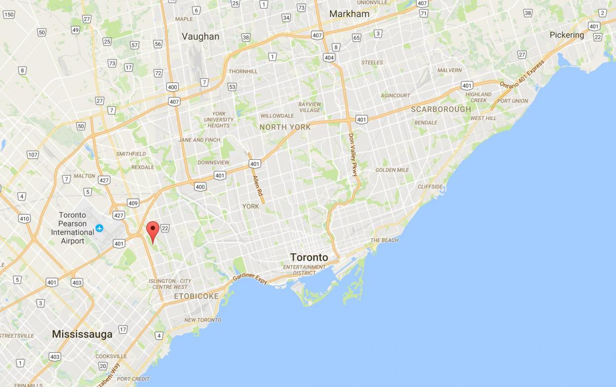 Kort af West Deane Park umdæmi Toronto