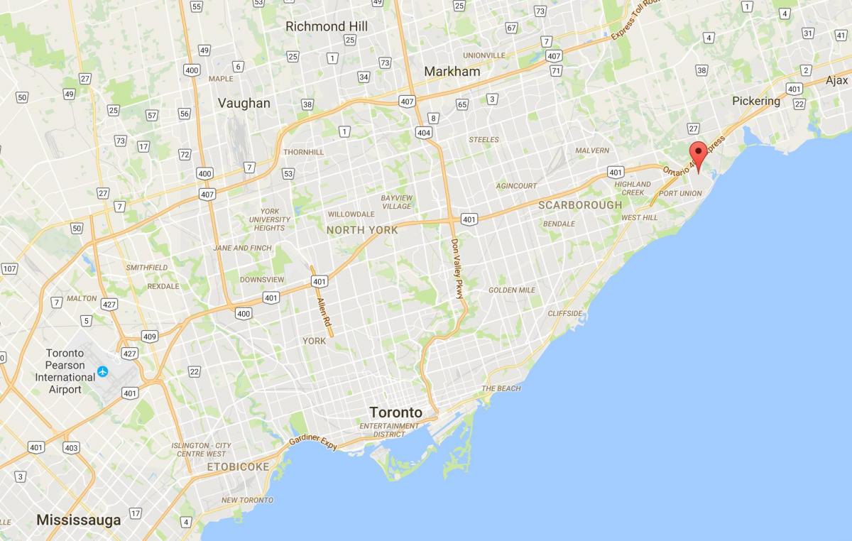 Kort af West Rouge umdæmi Toronto