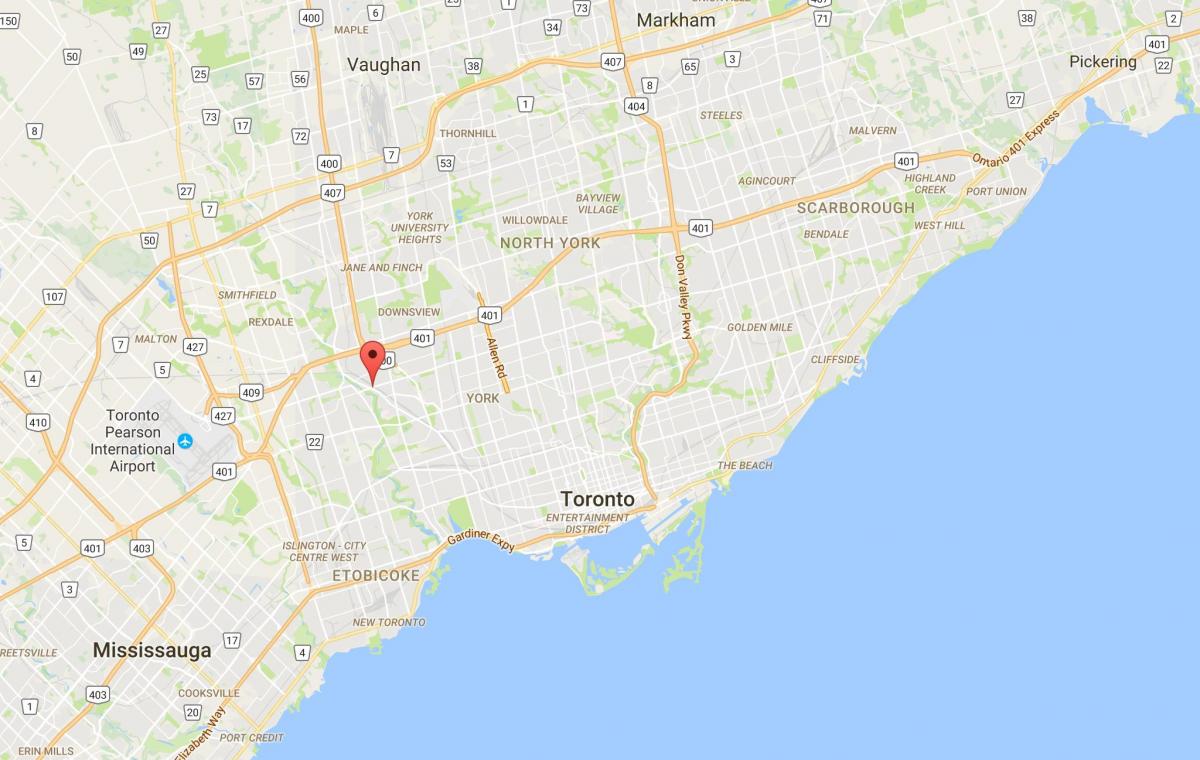 Kort af Weston umdæmi Toronto