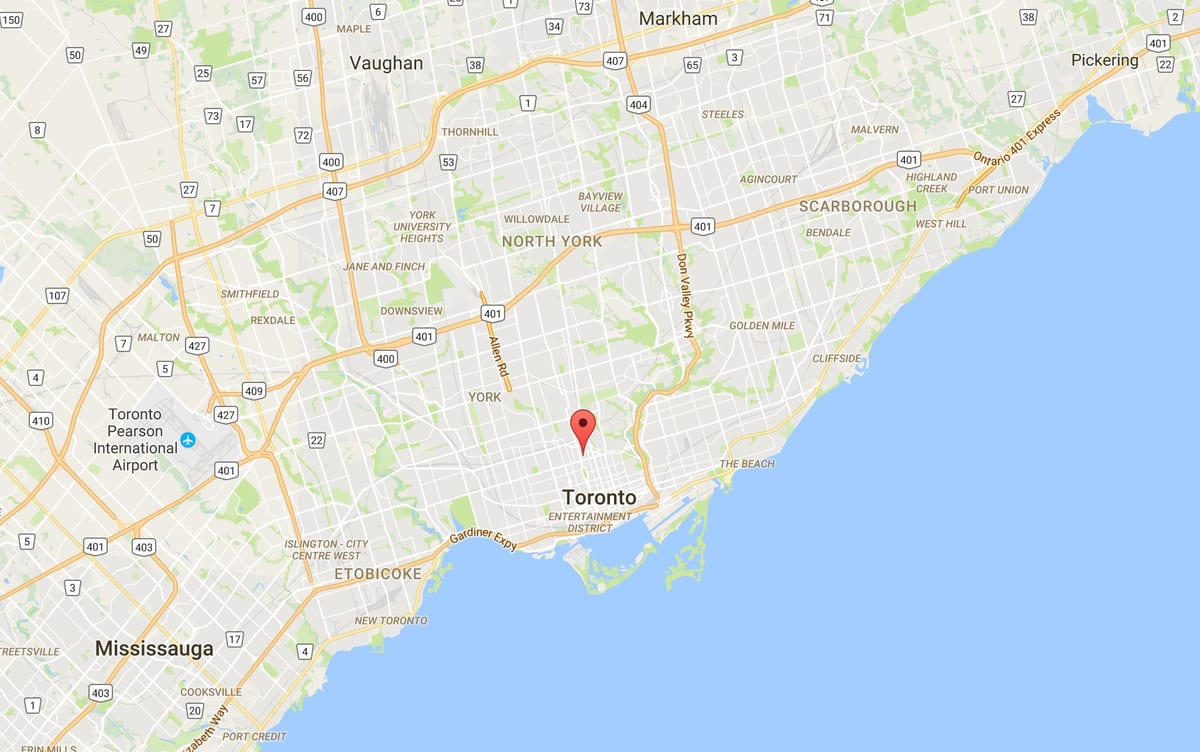 Kort af Yorkville umdæmi Toronto