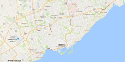 Kort af Ég'Amoreaux umdæmi Toronto