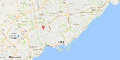 Kort af Amesbury umdæmi Toronto