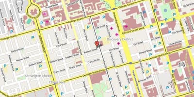 Kort af Baldwin Þorpinu Toronto