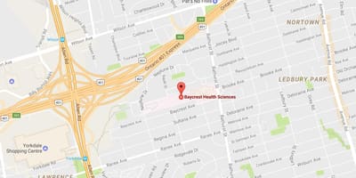 Kort af Baycrest Heilsu Vísindi Toronto