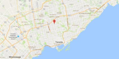 Kort af Bedford Park umdæmi Toronto