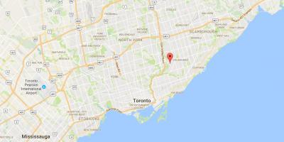 Kort af Bermondsey umdæmi Toronto