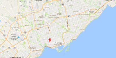 Kort af Brockton Þorpinu umdæmi Toronto