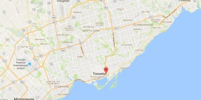 Kort af Bruggverksmiðja Umdæmi umdæmi Toronto