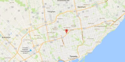Kort af Brynja Heights umdæmi Toronto