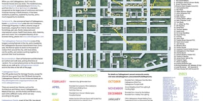 Kort af Cabbagetown atburðum Toronto