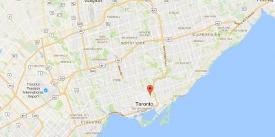 Kort af Cabbagetown umdæmi Toronto