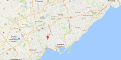 Kort af Carleton Þorpinu umdæmi Toronto