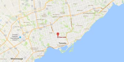 Kort af Casa Loma umdæmi Toronto