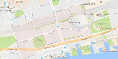 Kort af CityPlace hverfinu Toronto
