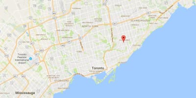 Kort af Clairlea umdæmi Toronto