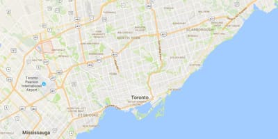 Kort af Clairville umdæmi Toronto