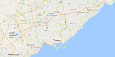 Kort af Clanton Park umdæmi Toronto