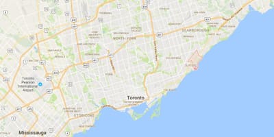 Kort af Cliffcrest umdæmi Toronto