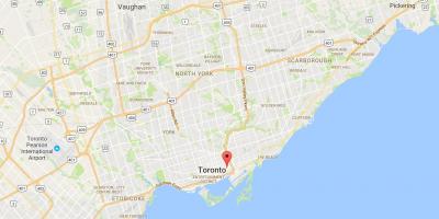 Kort af Corktown umdæmi Toronto
