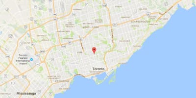 Kort af Dádýr Park umdæmi Toronto