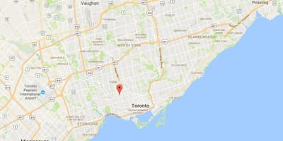 Kort af Davenport umdæmi Toronto