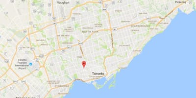 Kort af Dovercourt Park umdæmi Toronto