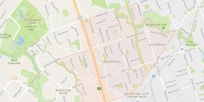 Kort af Eatonville hverfinu Toronto