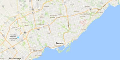 Kort af Eglinton Austur umdæmi Toronto