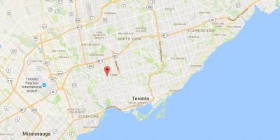 Kort af Eglinton West umdæmi Toronto