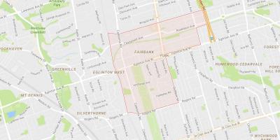Kort af Fairbank hverfinu Toronto