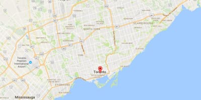 Kort af fjármálahverfið umdæmi Toronto