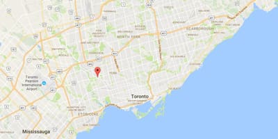 Kort af Mount Dennis umdæmi Toronto