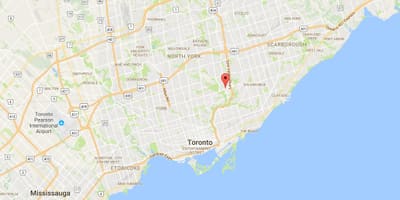 Kort af Flemingdon Park umdæmi Toronto