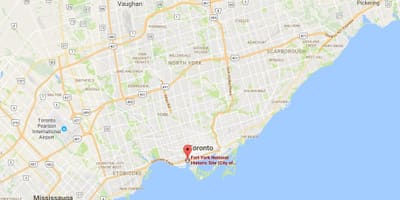 Kort af Fort York umdæmi Toronto