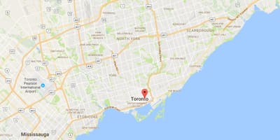 Kort af Gamla Bænum umdæmi Toronto