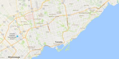 Kort af gamlar byggingar Fundinum umdæmi Toronto