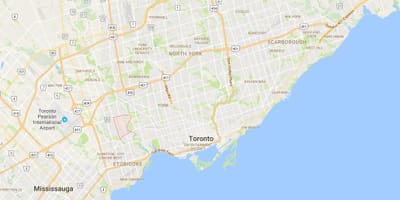 Kort af gamlar byggingar Valley Þorpinu umdæmi Toronto