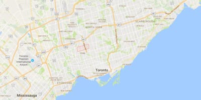 Kort af Glen Park umdæmi Toronto