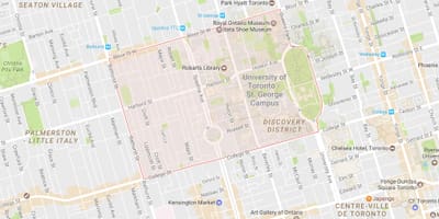 Kort af University Toronto