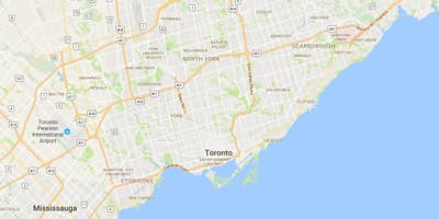 Kort af Highland Creek umdæmi Toronto