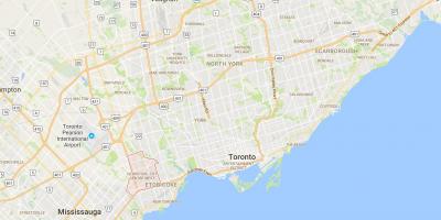 Kort af Islington-Miðborg West umdæmi Toronto