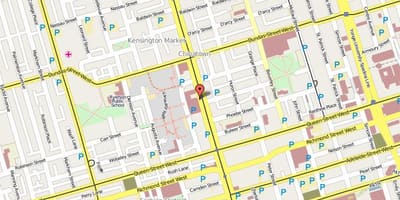 Kort af Kínahverfi Toronto
