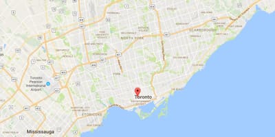 Kort af Kínahverfi umdæmi Toronto