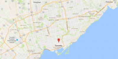 Kort af Kirkjunni og Wellesley umdæmi Toronto