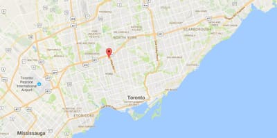 Kort af Lawrence Heights umdæmi Toronto