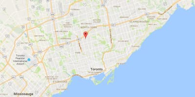 Kort af Ledbury Park umdæmi Toronto