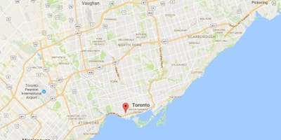 Kort af Liberty Þorpinu umdæmi Toronto