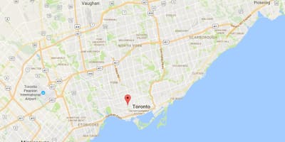 Kort af Smá Ítalíu umdæmi Toronto